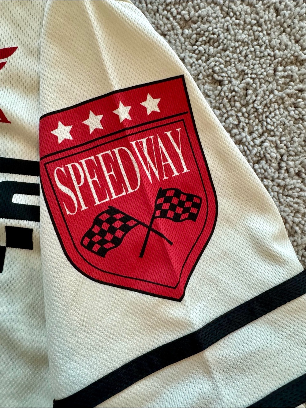 Honda Motor Racing #48 Off-white Button Up Mens MED Jersey. Speedway Patch. NWT - Picture 5 of 6
